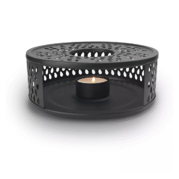 Küünlaalus teekannule, must