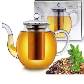 Klaaskann metallsõelaga 1 L