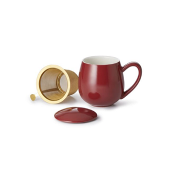 Kruus kaane ja kuldse sõelaga veinipunane 350 ml