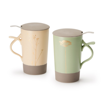 Teekruus sõela ja kaanega Herb, beež 400 ml