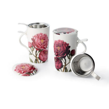 Teekruus sõela ja kaanega Pojengid 400 ml